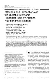 PDF) Attitudes and Perceptions of the Dietetic Internship Preceptor Role by  Arizona Nutrition Professionals