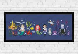 Easy little mermaid cross stitch. The Little Mermaid Epic Storybook Princesses Digital Cross Stitch Pattern