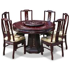48in Rosewood Mother Of Pearl Design Round Dining Table With 6 Chairs This Classic Rosewood Round Dining Table Sets Round Dining Room Table Dining Table Chairs