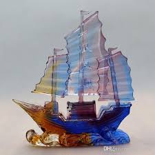 Sail away with the painterly sailboats canvas. 2021 Business Gift Good Luck Crystal Glass Sailing Boat Ship Technology Home Decor Wedding Decoration Smooth Sailing Company Your Journey From Jdwyl1986 95 48 Dhgate Com