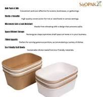 24oz/750ml Kraft Rectangle Paper Bowls - Pack of 300 | Ideal for Events,  Parties, and More! - 750ml Kraft (300piece /case)