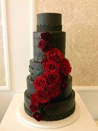 Round Wedding Cakes Wedding Cake Red Black Wedding Cakes Wedding Cake Knife And Server Set