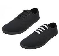 Men's Casual Canvas Lace Up Cotton Shoes Rubber Sole Black Sizes 7-13 New