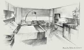 Architectural Sketches Rendering Pencil Photoshop Watercolor Exterior Interior Elevations 3 Drawing Interior Interior Rendering Architecture Sketch