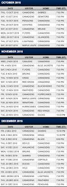 Choose your sunday or monday start calendar and. Montreal Canadiens Release 2016 17 Nhl Schedule Sportsnet Ca