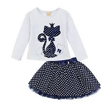 domeiland boutique outfits sets for 2 pcs girls cute cat print long sleeve tops bow tutu skirts suits sirin elbiseler cocuk giyim bebek elbise modelleri