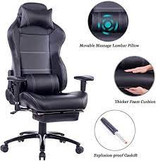 Wolmics Massage Gaming Stuhl Mit Fuaÿstatze Matel Base Memory Foam Verstellbare Rackenlehne Liegender Pc Computer Video Gamer Raci Memory Foam Stuhle Burostuhl