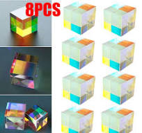 8PCS Optical Glass X-cube Dichroic Cube Prism RGB Combiner Splitter Home  Decor#