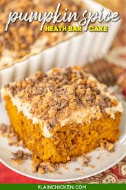 Pumpkin Spice Heath Bar Cake Heath Bar Cake Boxed Cake Mixes Recipes Spice Cake Mix