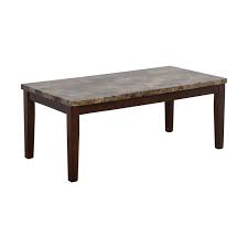 This marble rectangular coffee table has a marble look top. 56 Off Ashley Furniture Ashley Furniture Faux Marble Coffee Table Tables