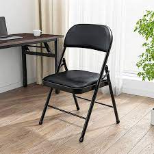 Folding tables and folding chairs are great space savers and can be easily stowed away when not in use. Buy Black Folding Chairs With Padded Seats Yjhome Metal Folding Chairs 2 Pack Portable Foldable Dining Chairs Home Office Student Study Chair 200 Lbs Weight Capacity For Kids Desk Indoor Bedroom Room