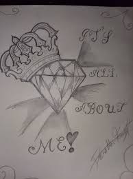 Its All About Me Pencil Drawing Of Crown With Big Diamond I Drew Off Of Web Diamond Drawing Drawing Artwork Pencil Drawings