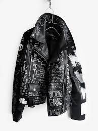 Numb Hand Painted Black Jacket Custom Leather Jackets Diy Leather Jacket Painted Leather Jacket