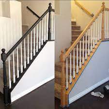Update Banister With Gel Stain Angeladrosehome Updatebanister Gelstain Oak Banister Lakehouse Decor Banisters