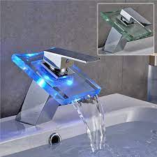 3色ledバス 洗面蛇口 水流発電 温度センサー付 インテリア 水 キッチンの蛇口 インテリア 家具