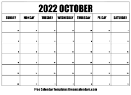 October 2022 Calendar Free Blank Printable Templates