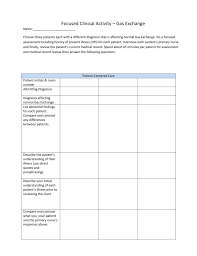 focused clinical activity gas exchange name choose three