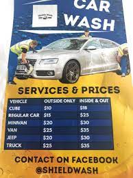 A simple vacuum job, wipe down and window cleaning, for example, can cost $30 to $65, while a full premium detail, which will include shampooing the mats, carpets, seats, and cleaning all the leather inside can cost $80 to $200. Shields Wash Home Facebook
