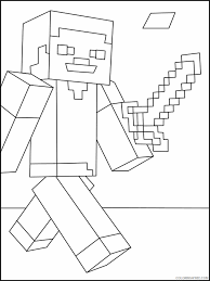 Learn how to draw steve holding a pickaxe with the following simple step to step lesson. Minecraft Steve Coloring Pages Games Minecraft Steve 5 Printable 2021 0502 Coloring4free Coloring4free Com