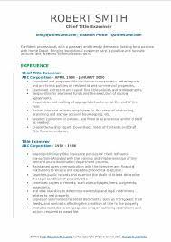 The first part is the introduction. Title Examiner Resume Samples Qwikresume