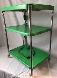 Maybe you would like to learn more about one of these? Vintage 3 Tier Kitchen Utility Cart Rolling Green Metal W Electrical Outlet Collectibles Vintage Retro Mid Kitchen Utility Cart Kitchen Cart Vintage Cart