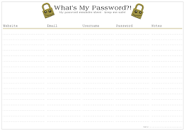 In case you missed it yesterday, i'll be here every day this week sharing a different printable from the sweet life society that you can enjoy for free!. What S My Password Reminder Sheet Free Printable