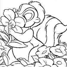 Color bambi and flower from the disney movie bambi. Thumper Kissing Flower Coloring Pages Bambi Car Coloring Pages Coloring Pages Disney Coloring Pages Flower Coloring Pages