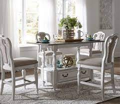 Shop for counter height dining sets in dining room sets. Magnolia Counter Height 60 Dining Table W Storage Set In Antique White Finish