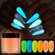 23+ black nails with glitter nail art ideas to copy in 2020. Rikonka 10ml Glow In Dark Nail Art Dipping Powder Neon Phosphor Acrylic Powder For Carving Extension Luminous Pigment Dust Nails Acrylic Powders Liquids Aliexpress