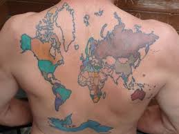Hello everyone tattoo world is now recruiting, mainly models, tattoo artists and photographers for our project! Backpacker Gets Giant World Map Tattoo On His Back Colors In The Countries He Visits On His Travels