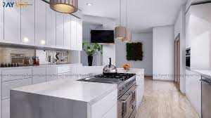 The online kitchen planner works with no download, is free and offers the possibility of 3d kitchen plan online with the kitchen planner and get planning tips and offers, save your kitchen design or. Artstation Modern Kitchen Interior 3d Rendering Rayvat Engineering