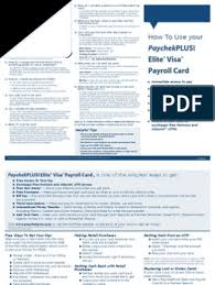 Once you receive your paychekplus! Paychekplus Elite Visa Payroll Card Visa Inc Debit Card