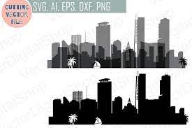 Miami Vector Florida Usa Skyline Florida Usa Miami Miami Skyline