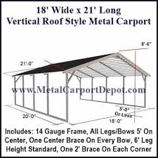 Concrete or rebar anchors included. 18 X 21 Metal Carport Vertical Roof Style Metal Carport Metal Carport Depot