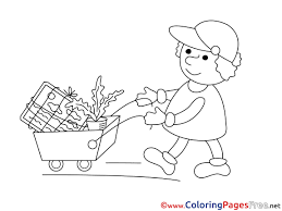 The story of mario kart 8 is about mario who loses the golden special cup that was stolen by cosmic bowser. Gardener With A Cart Coloring Pages For Free