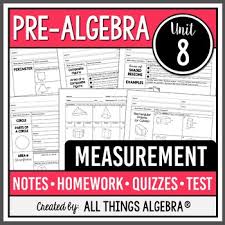 In communicative exercises where several answers are possible, this answer key contains some examples of correct answers, not all possible answers. Measurement Area And Volume Pre Algebra Curriculum Unit 8 Distance Learning