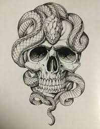 Skull Snake Skull Tattoo Design Tattoos Skull Tattoos