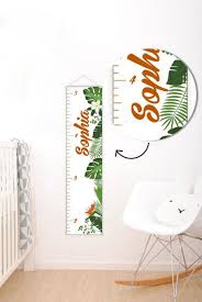 Tropical Decor Personalised Baby Growth Chart
