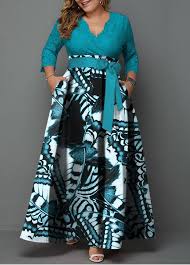 Plus Size Empire Waist Maxi Dress Belted Plus Size Lace Panel Printed Maxi Dress Plus Size Maxi Dresses Maxi Dress Maxi Dress Sale