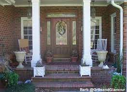 But, to offset all that white you can use landscaping and porch flowers. Barbs Brick Porch Front Porch Decorating Ideas Front Porch Design