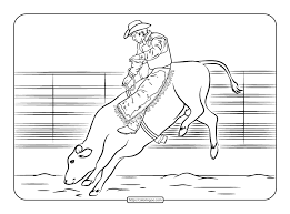 The station in the gymnasium was led by preschool teacher karen jackson as she showed the kids how to draw a horse and a cow. Bull Rider Coloring Page