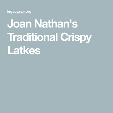 Joan Nathan S Traditional Crispy Latkes Latkes Food Processor Recipes Crispy