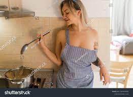 Sexy Girl Apron Big Breasts Cooking Stock Photo 2301973035 | Shutterstock