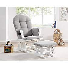 Angel Line Windsor Glider And Ottoman White Finish And Gray Cushion Walmart Com In 2021 Baby Rocking Chair Rocking Chair Nursery Nursery Rocking Chair Glider