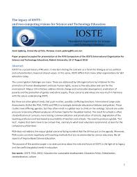There are several purposes of education. Pdf The Legacy Of Ioste And Two Competing Visions For Science And Technology Education