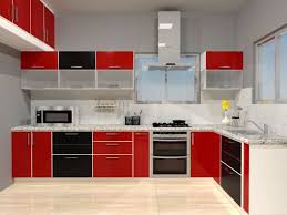 l shaped modular kitchen with black and