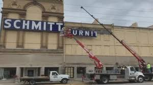 Iconic Schmitt Furniture Sign In New Albany Comes Down For Renovations Business Wdrb Com