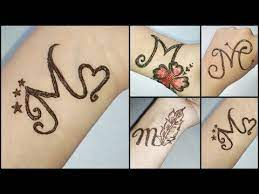 भारतीय मेहंदी डिजाइन (indian mehndi design); M Letter Tattoo Mehndi Design For Hand Youtube