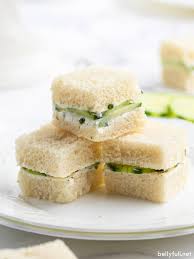 On 12 slices of bread, spread about 2 tbsp. Cucumber Sandwiches Belly Full