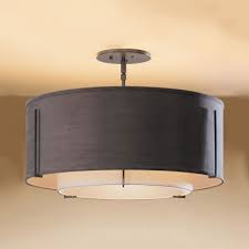 A flush ceiling light is the perfect addition to a dining room in need of a little extra illumination. Fabric Drum Semi Flush Mount Light Dining Room 3 4 Lights Rustic Style Led Light Fixture In Black Takeluckhome Com